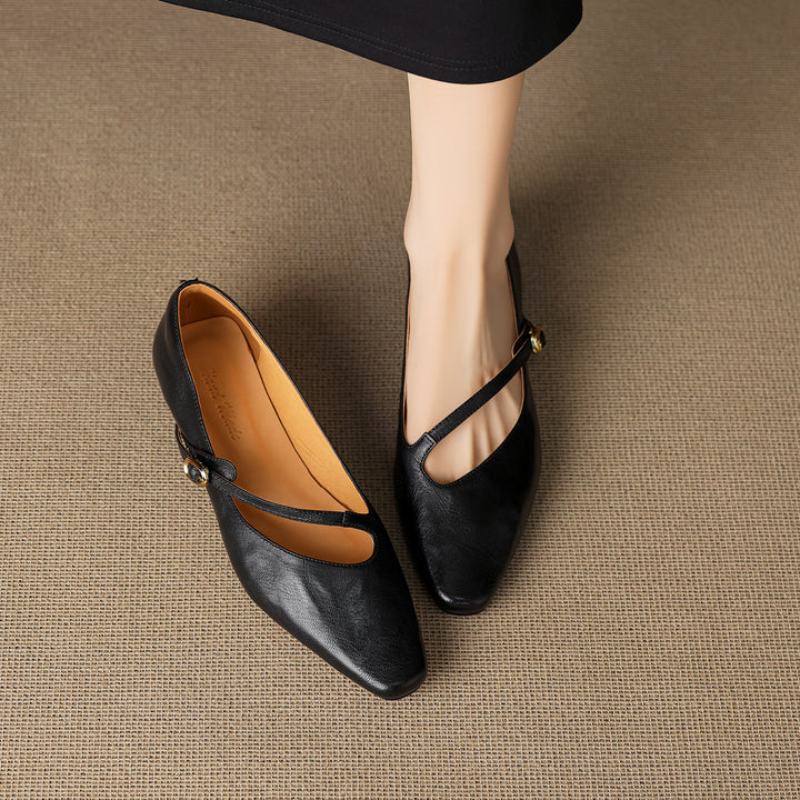 Izla Genuine Leather Mary Jane Flats