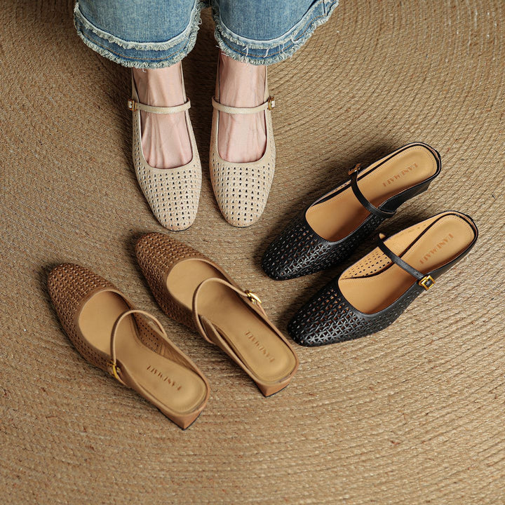 Arlen Genuine Leather Mary Jane Mules