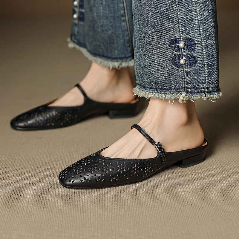 Orissa Genuine Leather Mary Jane Mules