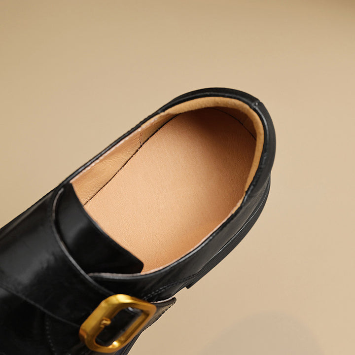 Veza Genuine Leather Buckled Loafers