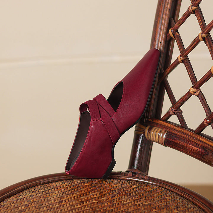 Ovela Genuine Leather Mules