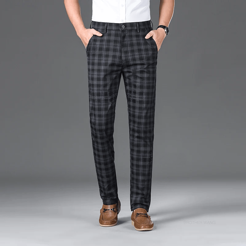 Classic Fit Stretch Pants - HESTON MANOR