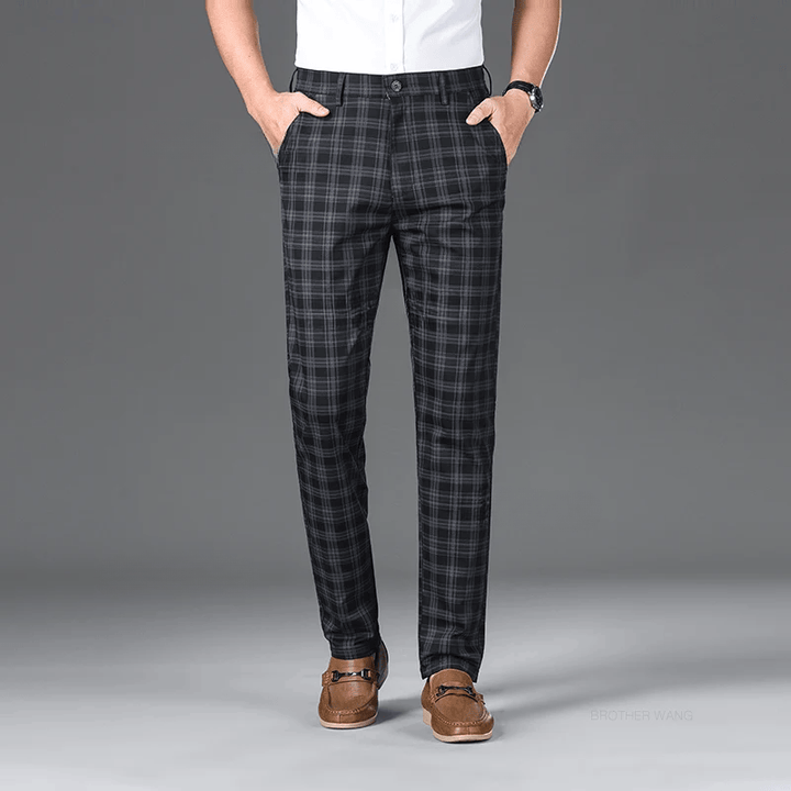 Classic Fit Stretch Pants - HESTON MANOR
