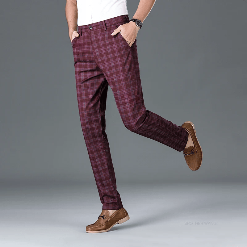 Classic Fit Stretch Pants - HESTON MANOR