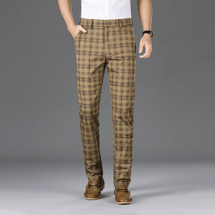 Classic Fit Stretch Pants - HESTON MANOR