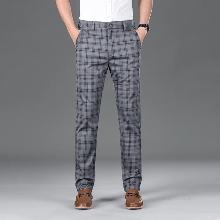 Classic Fit Stretch Pants - HESTON MANOR