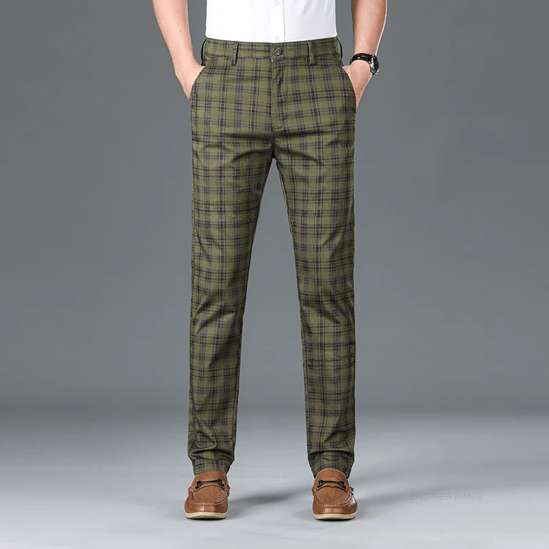 Classic Fit Stretch Pants - HESTON MANOR