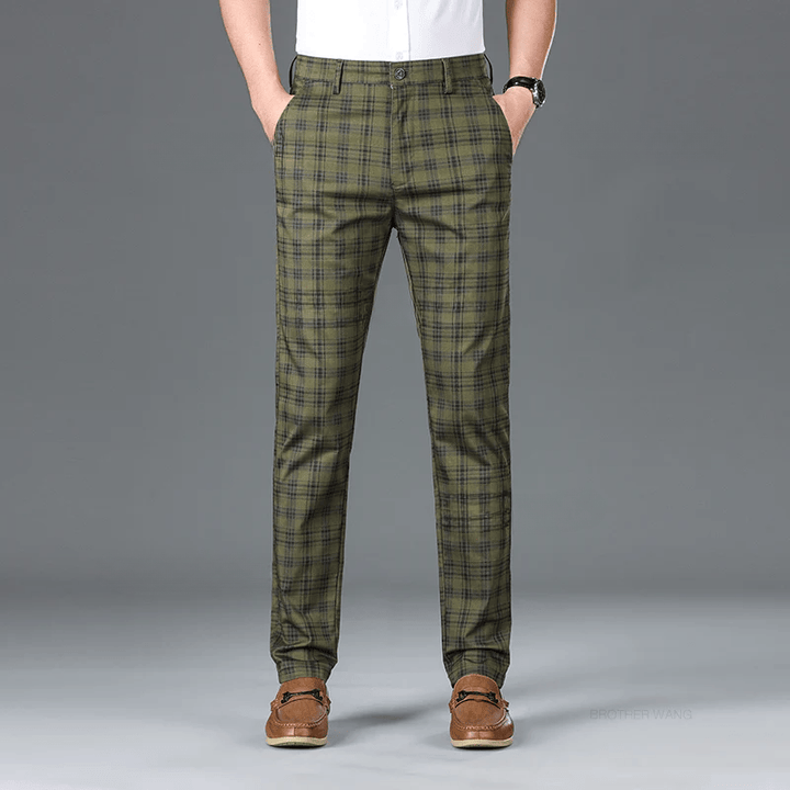 Classic Fit Stretch Pants - HESTON MANOR