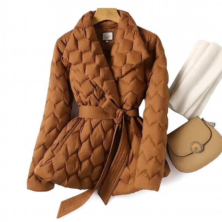 Women's Quilted Belted Jacket - Heston Manor