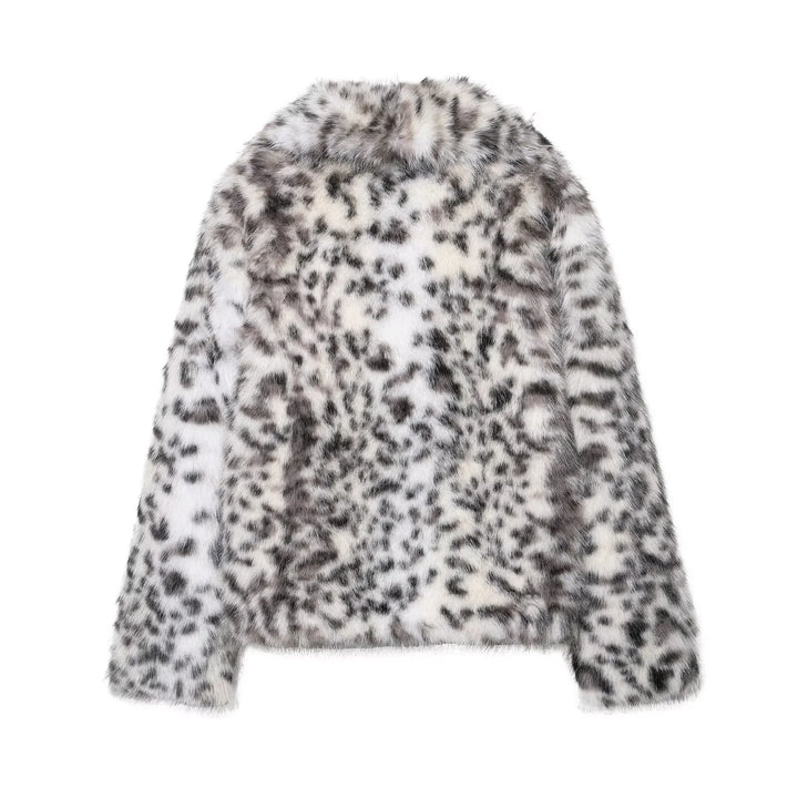 Snow Leopard Faux Fur Coat for Women - Heston Manor