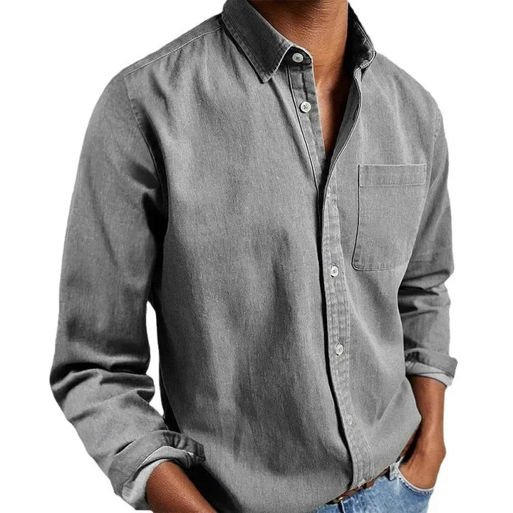 Men’s Cotton Button-Down Long Sleeve Shirt - Heston Manor