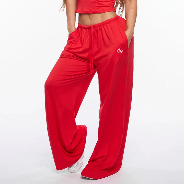 Wide Leg Drawstring Lounge Pants with Pockets - Heston Manor