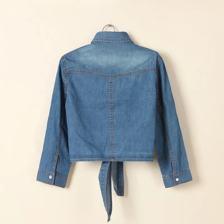The Tie-Front Denim Shirt - Heston Manor