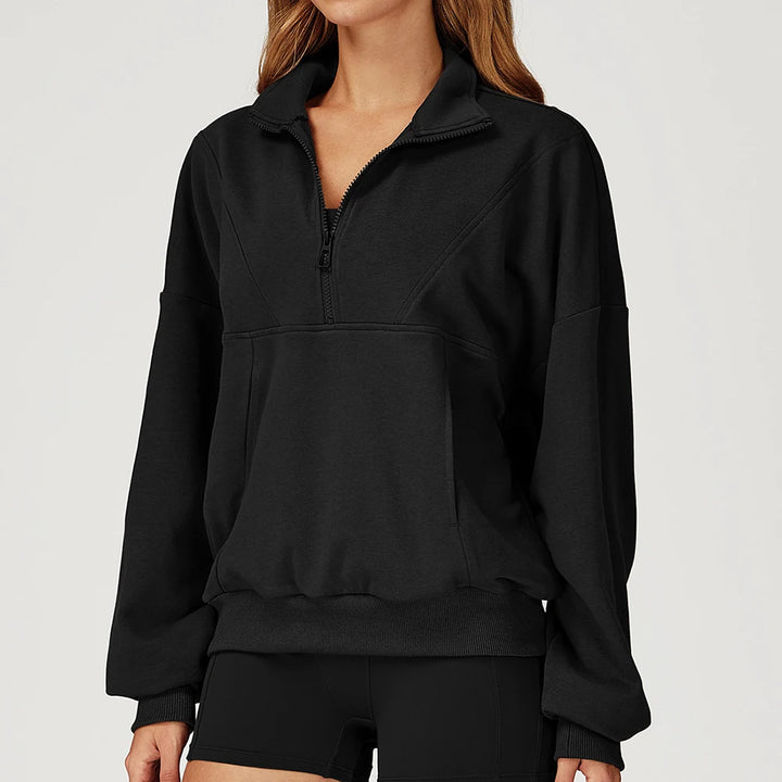 Women’s Half-Zip Long Sleeve Athletic Top - Heston Manor