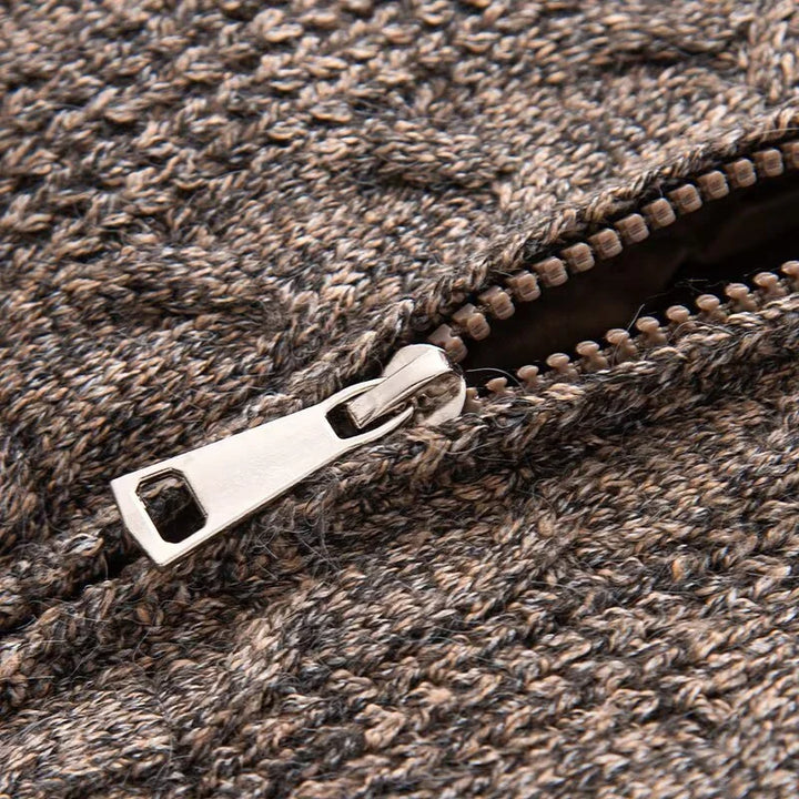 Women’s Textured Knit Zip Jacket - Heston Manor