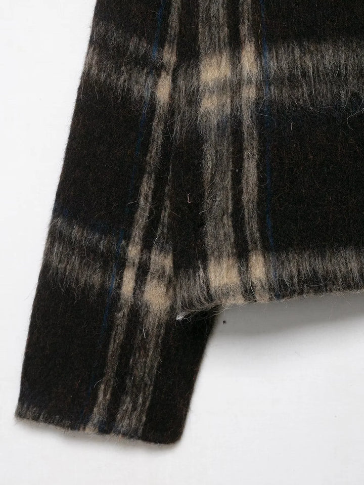 Women’s Plaid Cropped Wool Coat - Heston Manor