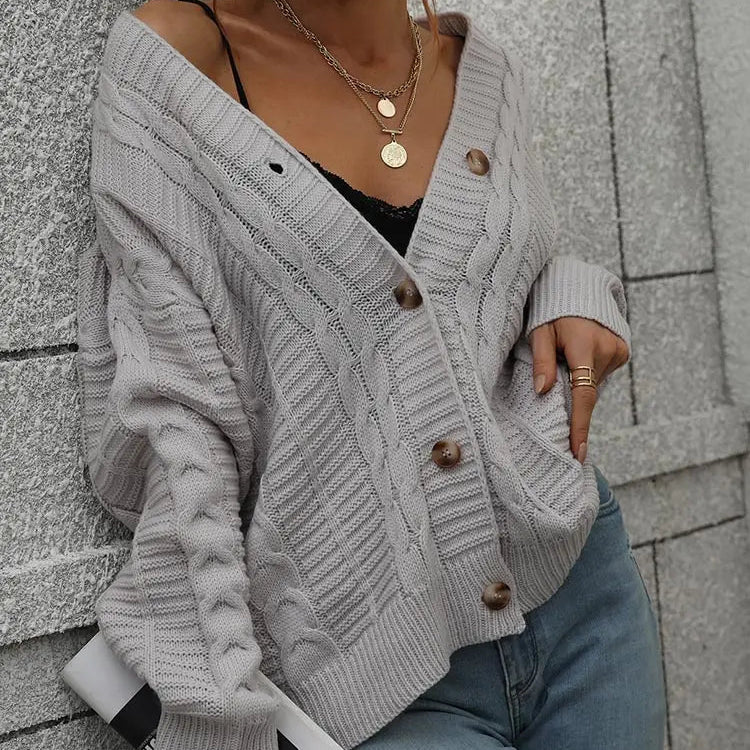 Women’s Cable Knit Button Cardigan - Heston Manor