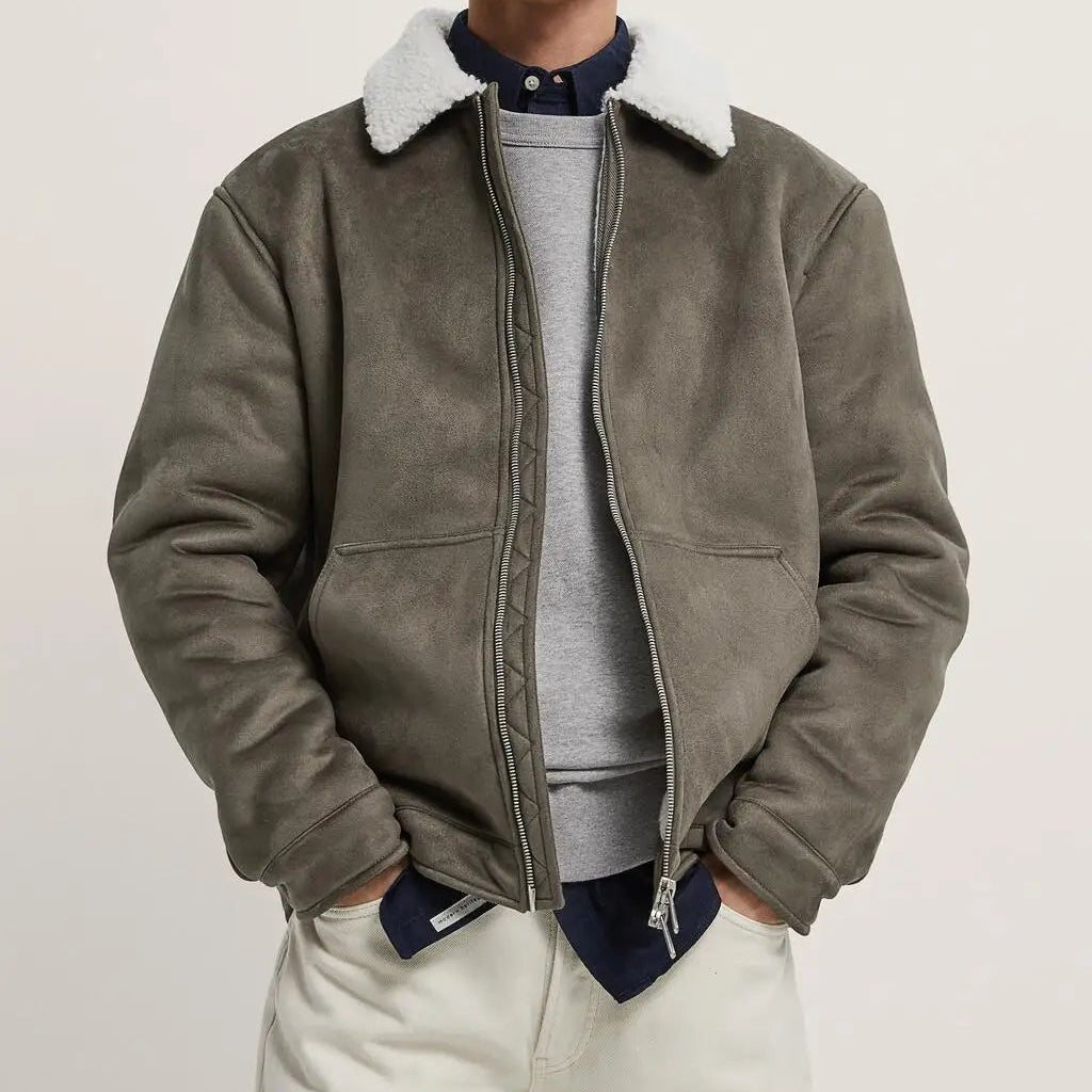 Shearling Collar Aviator Jacket - Heston Manor