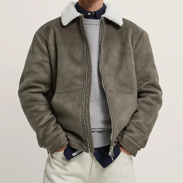 Shearling Collar Aviator Jacket - Heston Manor