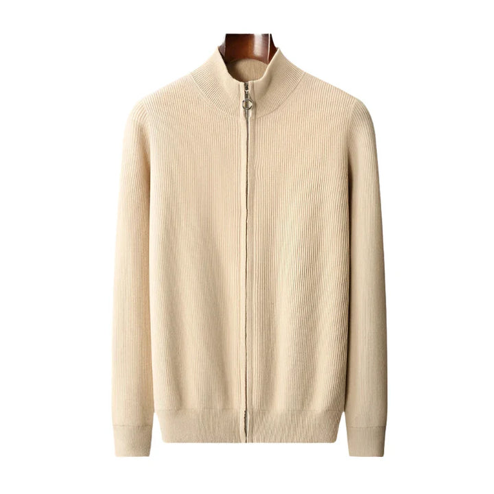 Men’s Cashmere Zip Mock Neck Sweater - Heston Manor
