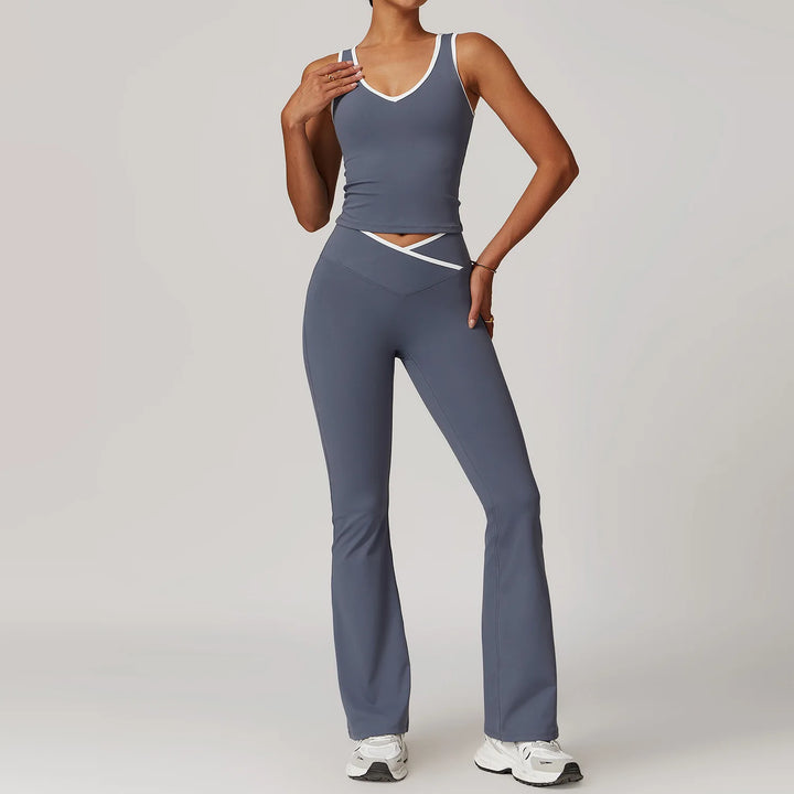 Women’s High Waist Leggings and Sports Bra Set - Heston Manor