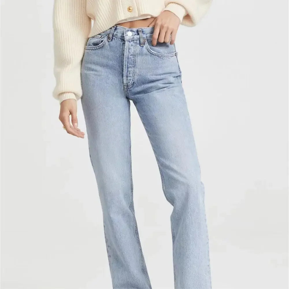 Women’s Light Wash Straight-Leg High-Rise Jeans - Heston Manor