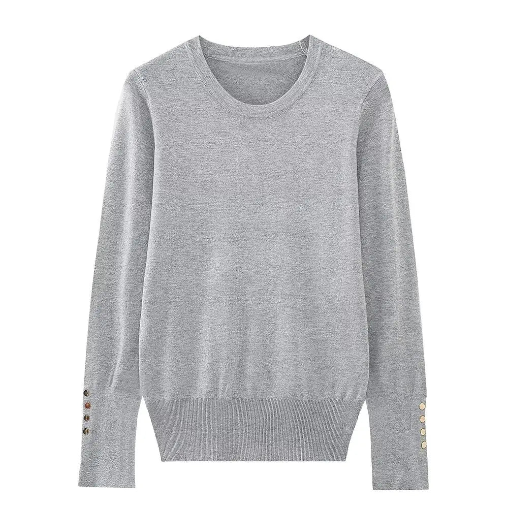 Women's Button-Cuff Knit Sweater - Heston Manor