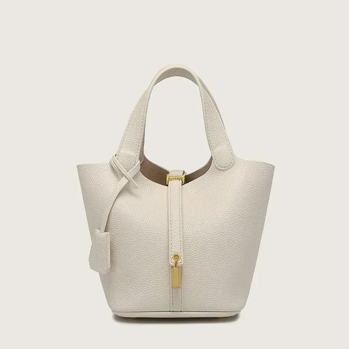 Taupe Faux Leather Handbag - Heston Manor