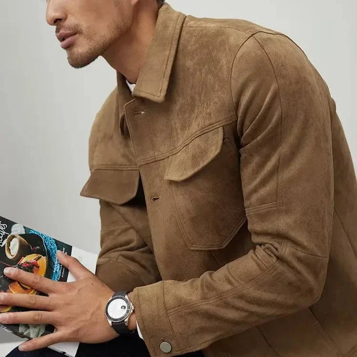 Men’s Soft-Texture Button Jacket - Heston Manor