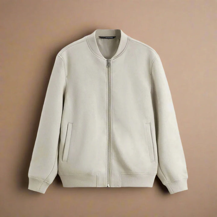Men’s Suede-Look Zip Bomber Jacket - Heston Manor