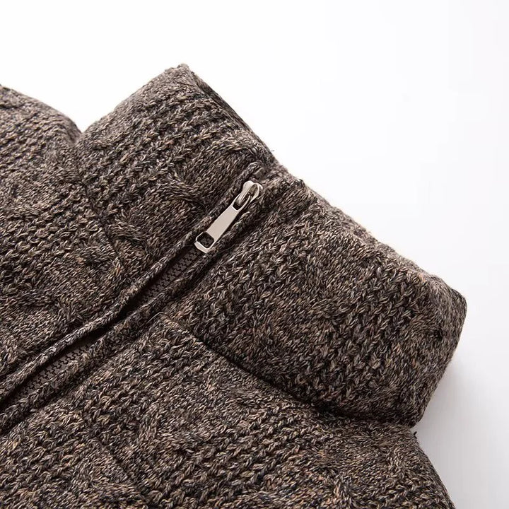 Women’s Textured Knit Zip Jacket - Heston Manor