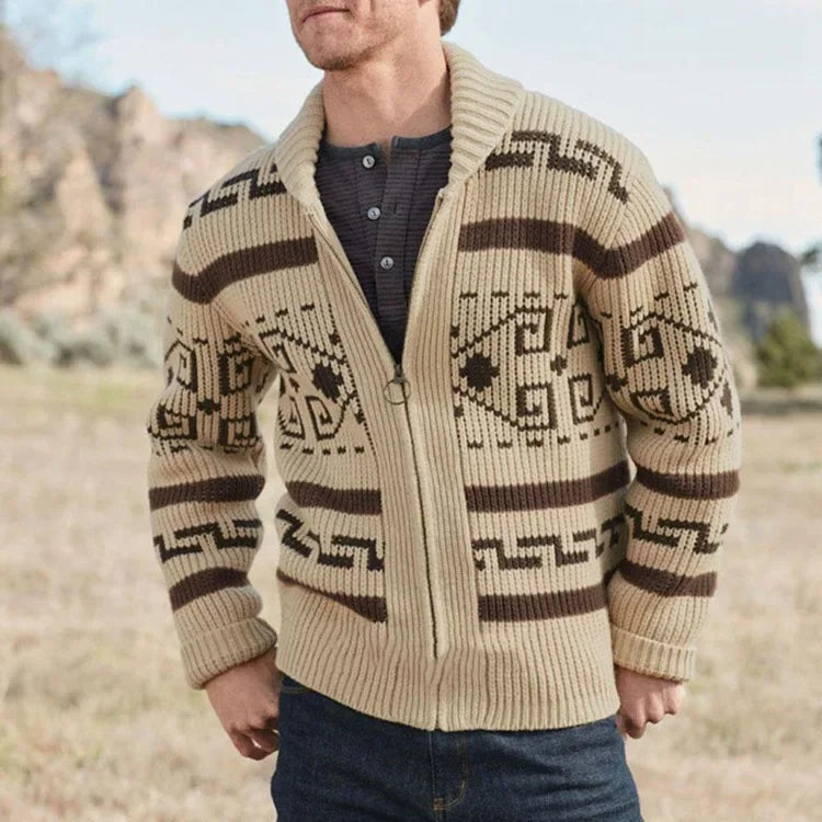 Men’s Southwestern Zip Cardigan - Heston Manor