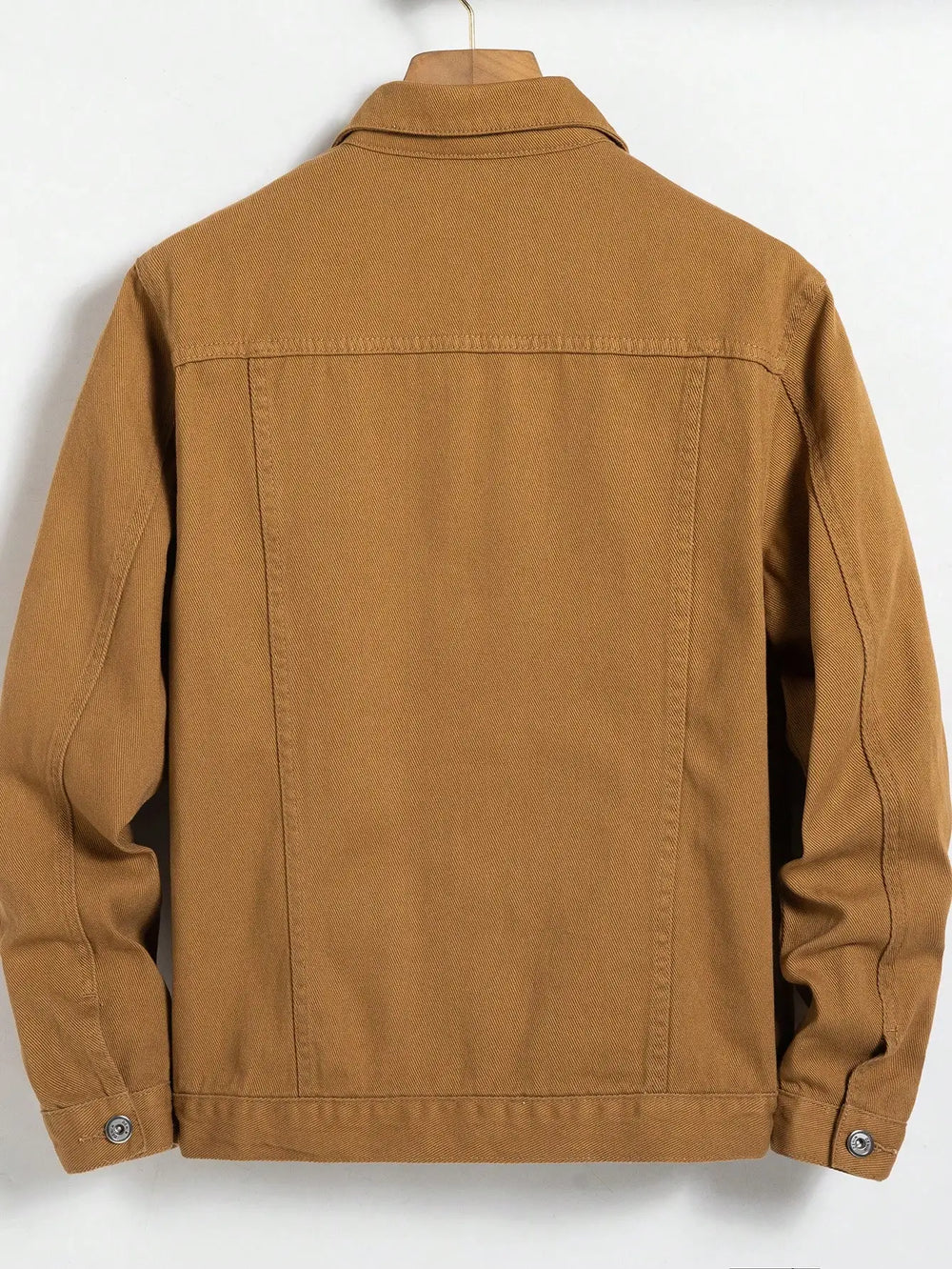 Men's Tan Denim Trucker Jacket Button-Front - Heston Manor