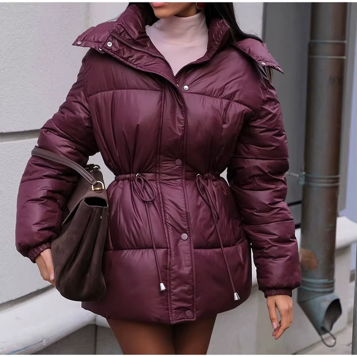 Women’s Belted Hooded Puffer Jacket - Heston Manor