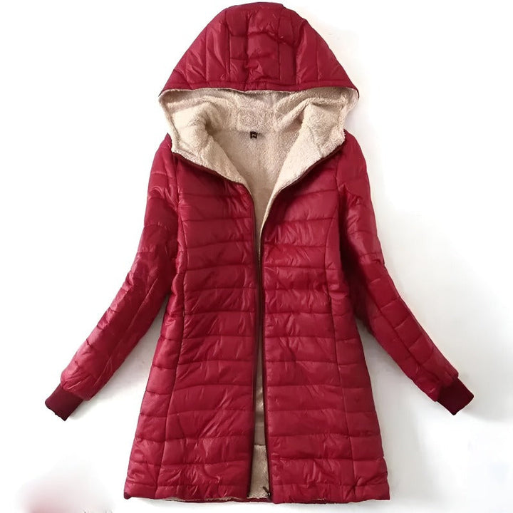 Women’s Hooded Puffer Coat with Sherpa Lining - Heston Manor