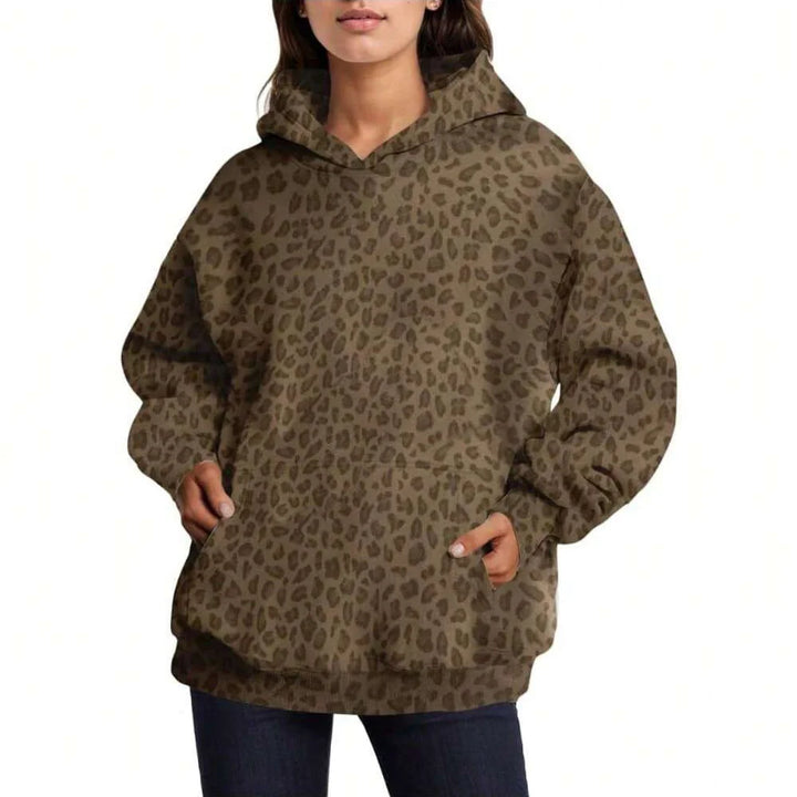 Women's Leopard Print Hooded Sweatshirt - Heston Manor