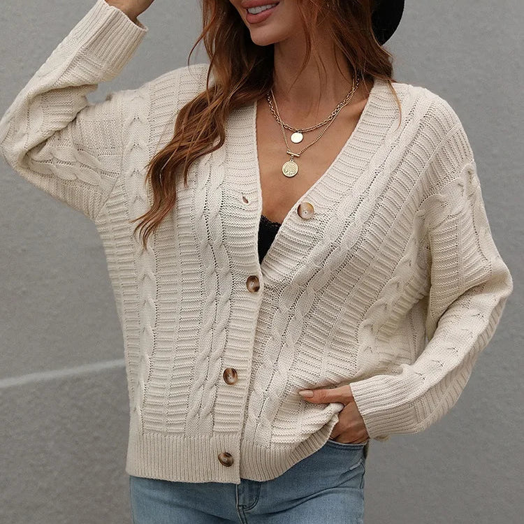 Women’s Cable Knit Button Cardigan - Heston Manor