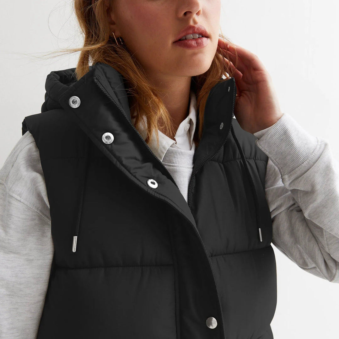 Women’s Long Quilted Hooded Vest - Heston Manor