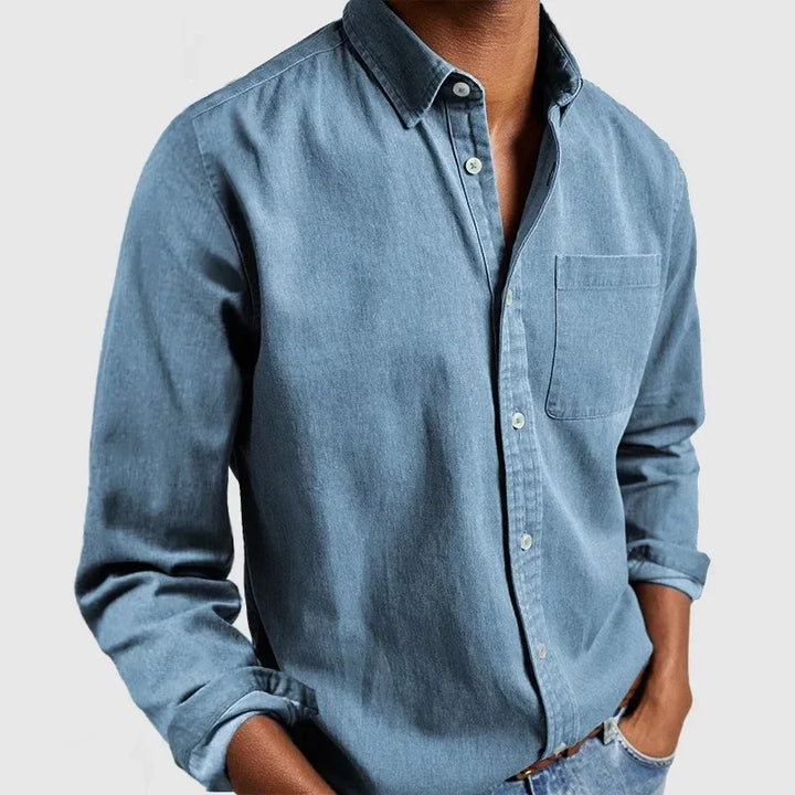 Men’s Cotton Button-Down Long Sleeve Shirt - Heston Manor
