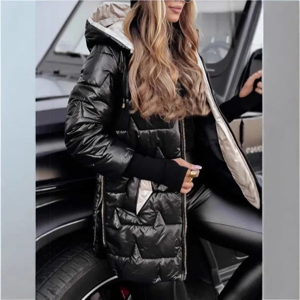 Women’s Gloss Quilted Puffer Coat - Heston Manor