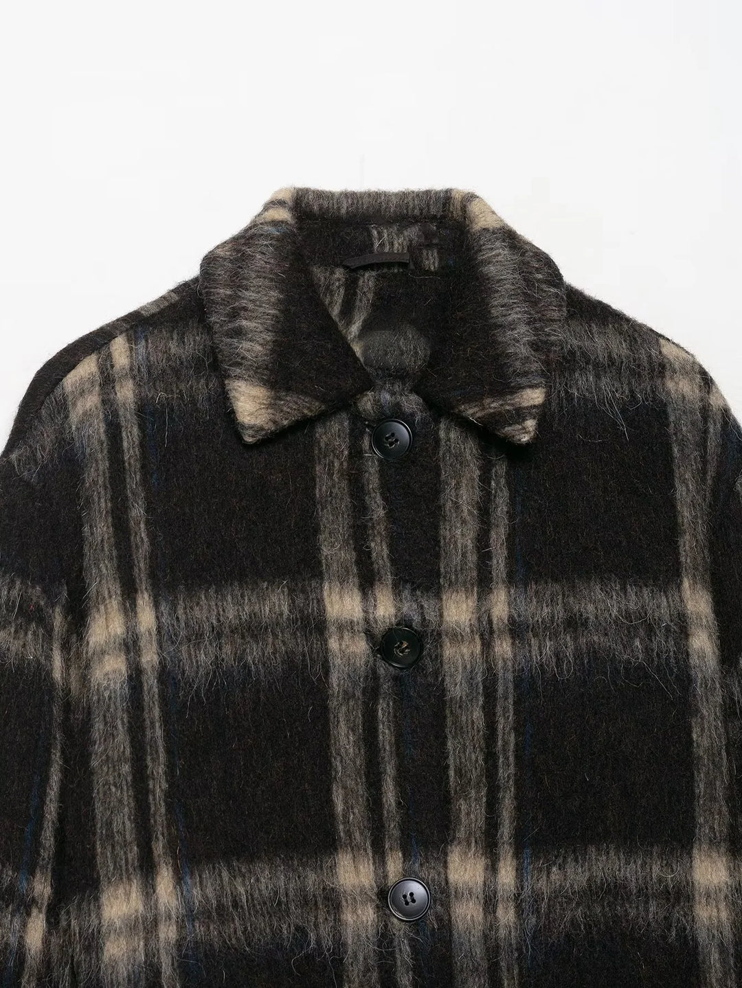 Women’s Plaid Cropped Wool Coat - Heston Manor