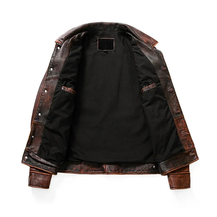 Men’s Genuine Cow Leather Jacket - Heston Manor