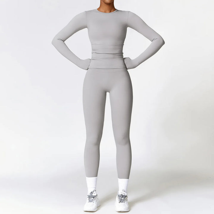 Women’s Long Sleeve Yoga Top & High-Waist Legging Set - Heston Manor
