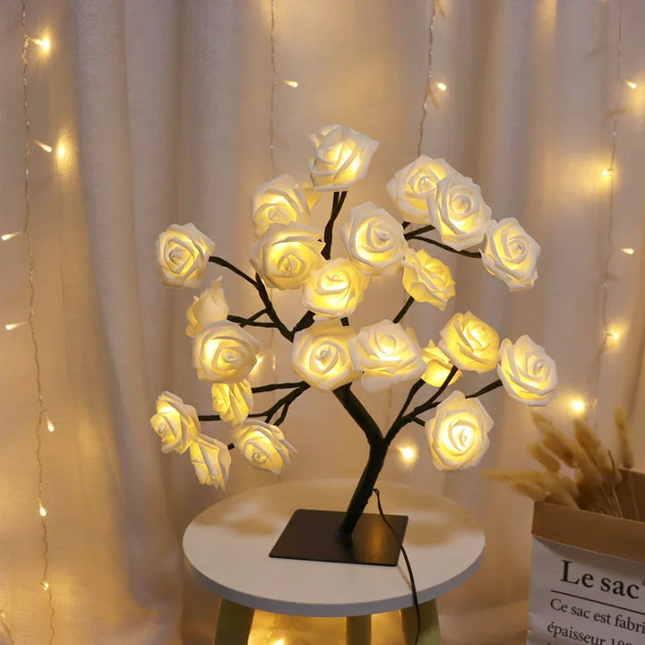 Light-Up Soft Glow Rose Tree Lamp - Heston Manor