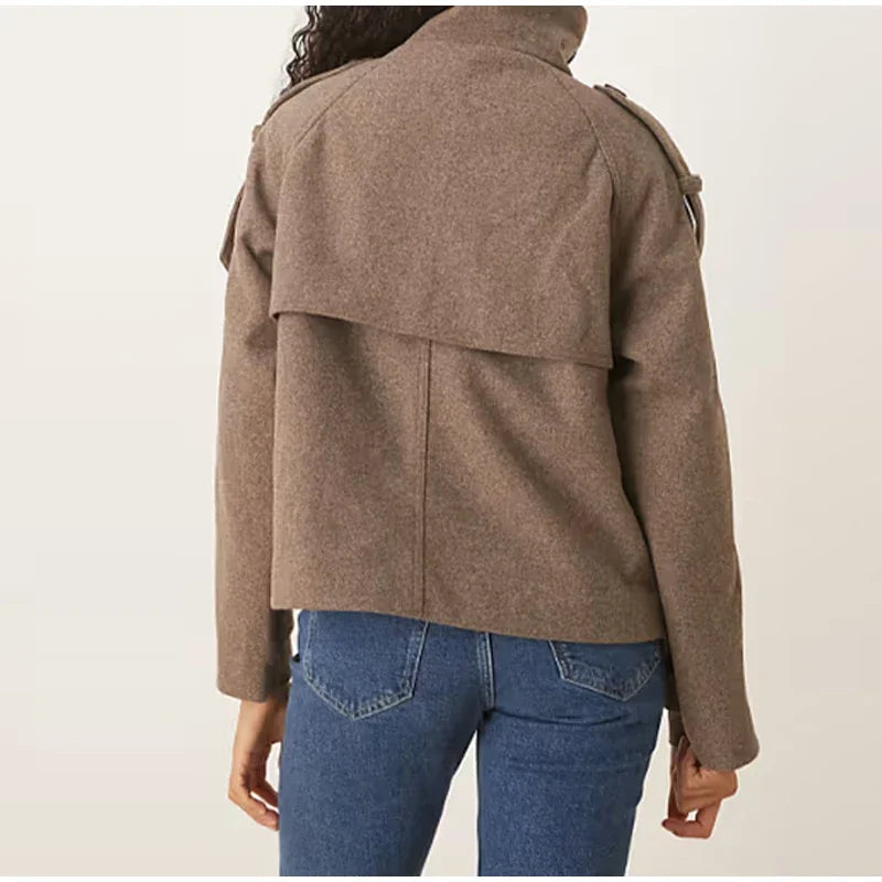 Women’s High-Neck Tailored Military Jacket - Heston Manor
