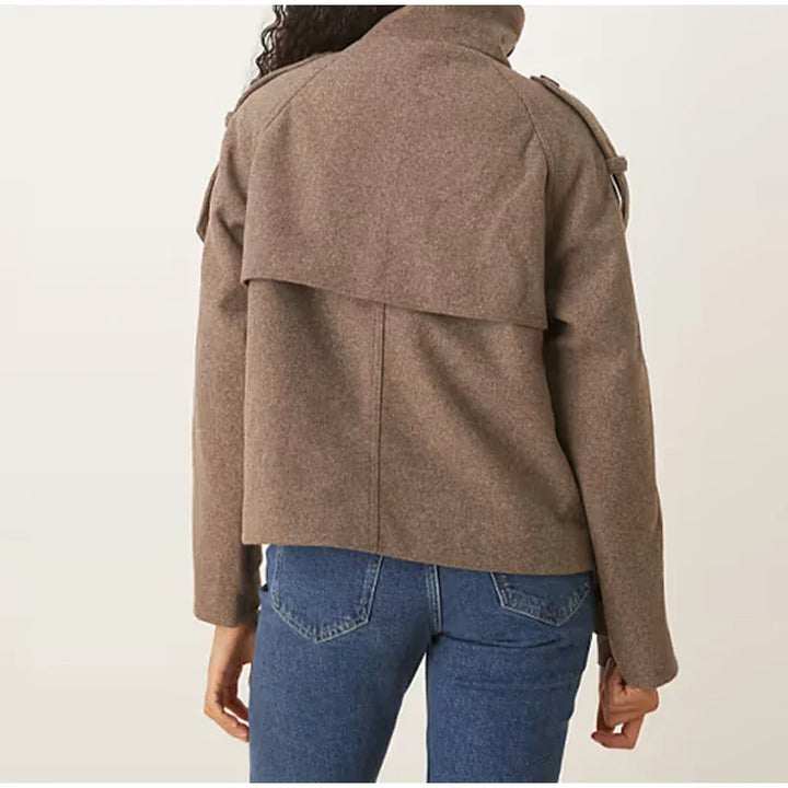 Women’s High-Neck Tailored Military Jacket - Heston Manor
