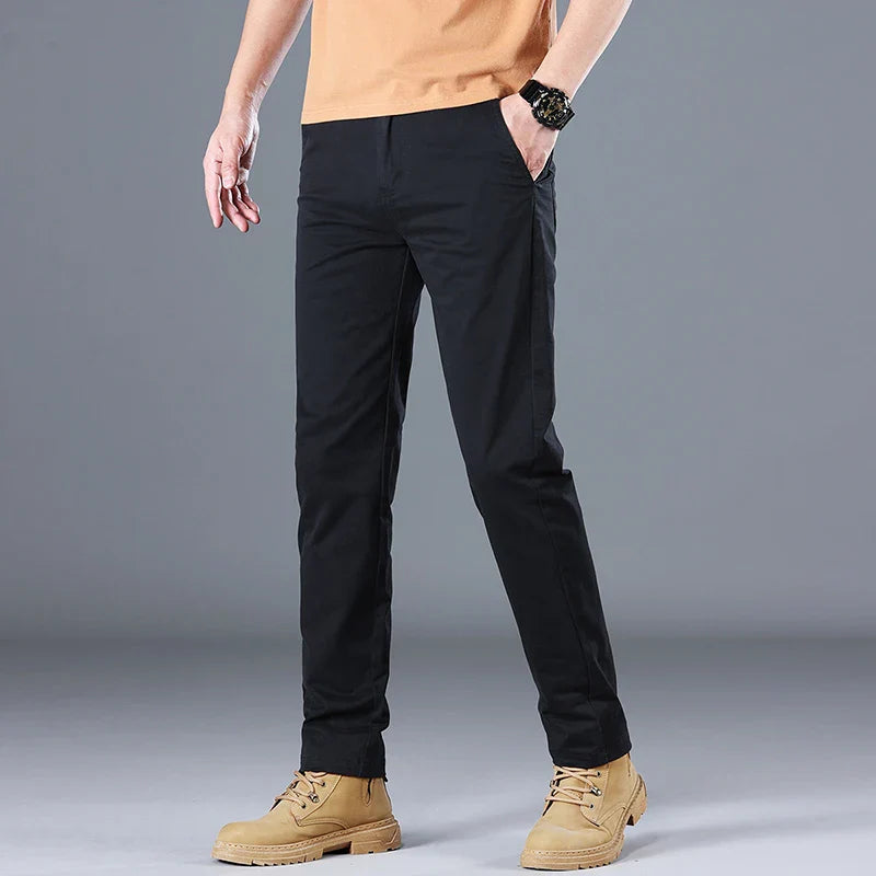 Men’s Slim Fit Cotton Casual Pants - Heston Manor