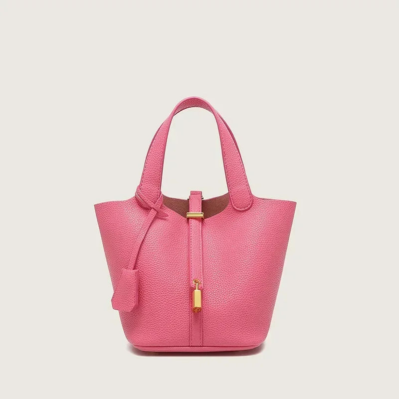 Taupe Faux Leather Handbag - Heston Manor
