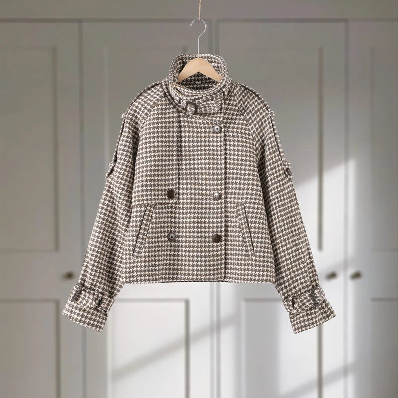 Women’s Houndstooth Belted Jacket - Heston Manor