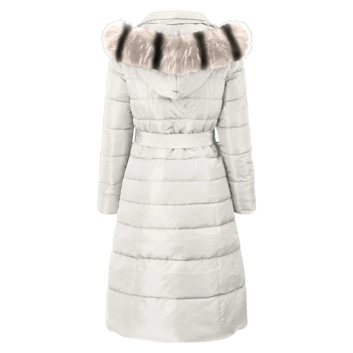 Women’s Belted Puffer Coat with Faux Fur Collar - Heston Manor